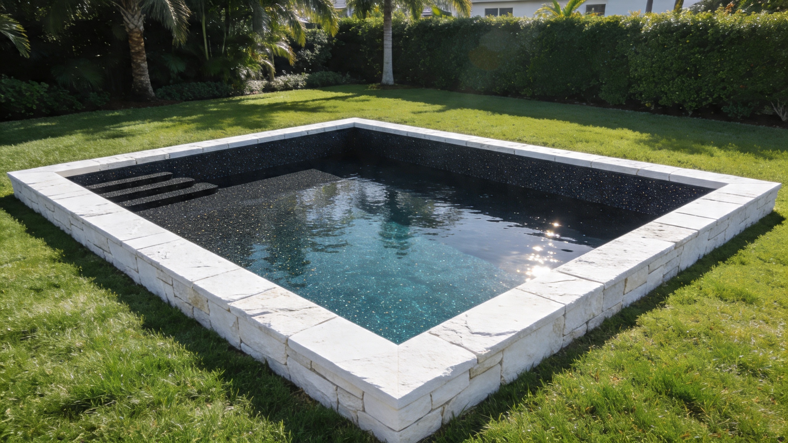 Custom shotcrete geometric pool with clean lines, Odessa FL